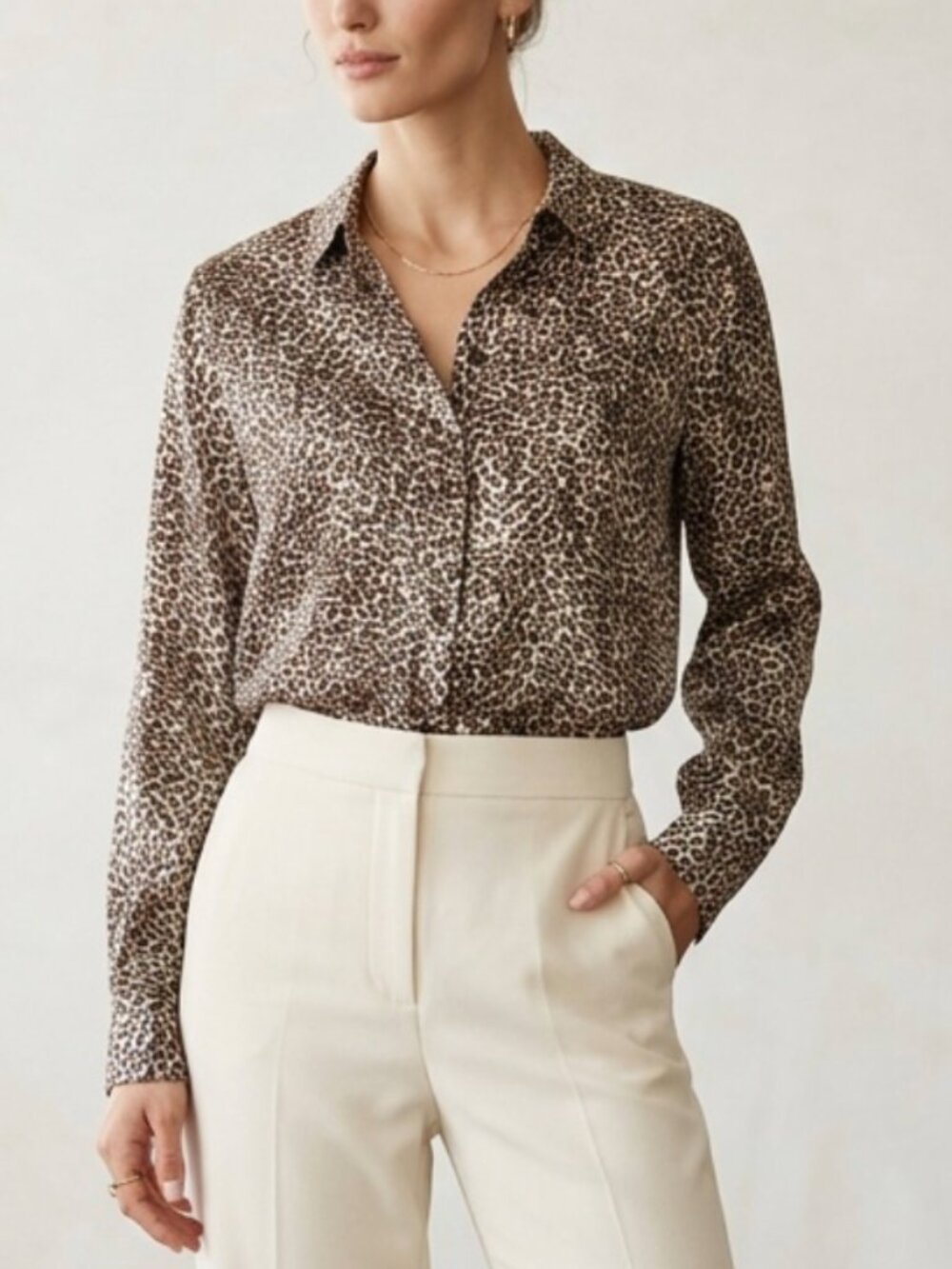 PHILOSOPHY | Animal Print Button Down Blouse Sz S